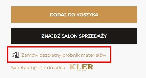 Przycisk do zamówienia bezpłatnego próbnika kolorów na karcie produktu
